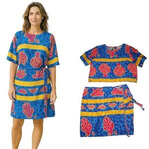 2pc wrap skirt and short sleeve top Tropical Cruise Vacation by Silver Stream